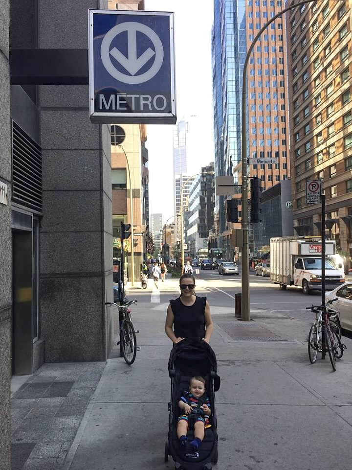 montreal canada metro - roman in baby jogger city tour stroller