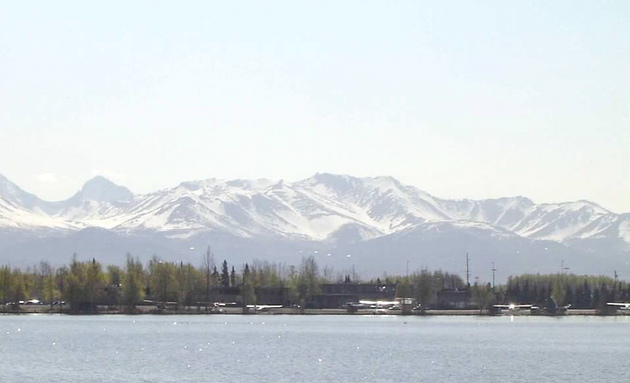 view of the chugach mountains anchorage alaska