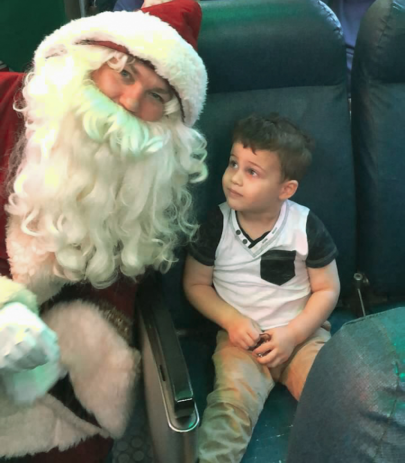 meeting Santa on the polar express train ride