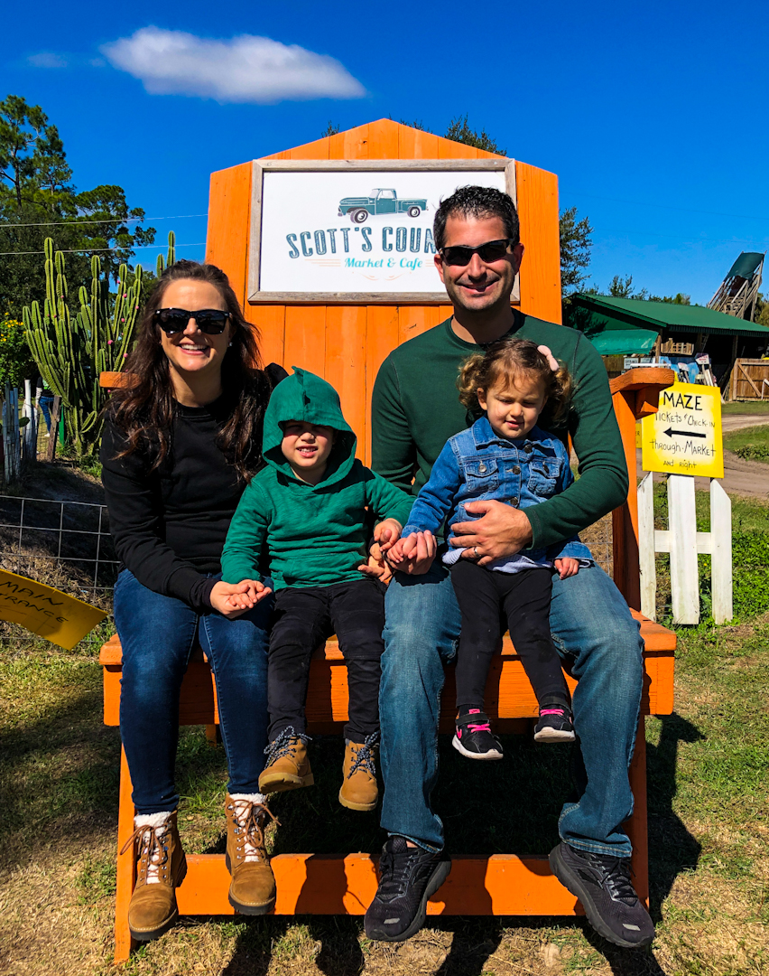 One of the many places for family photo opportunities here at Long and Scott Farms.