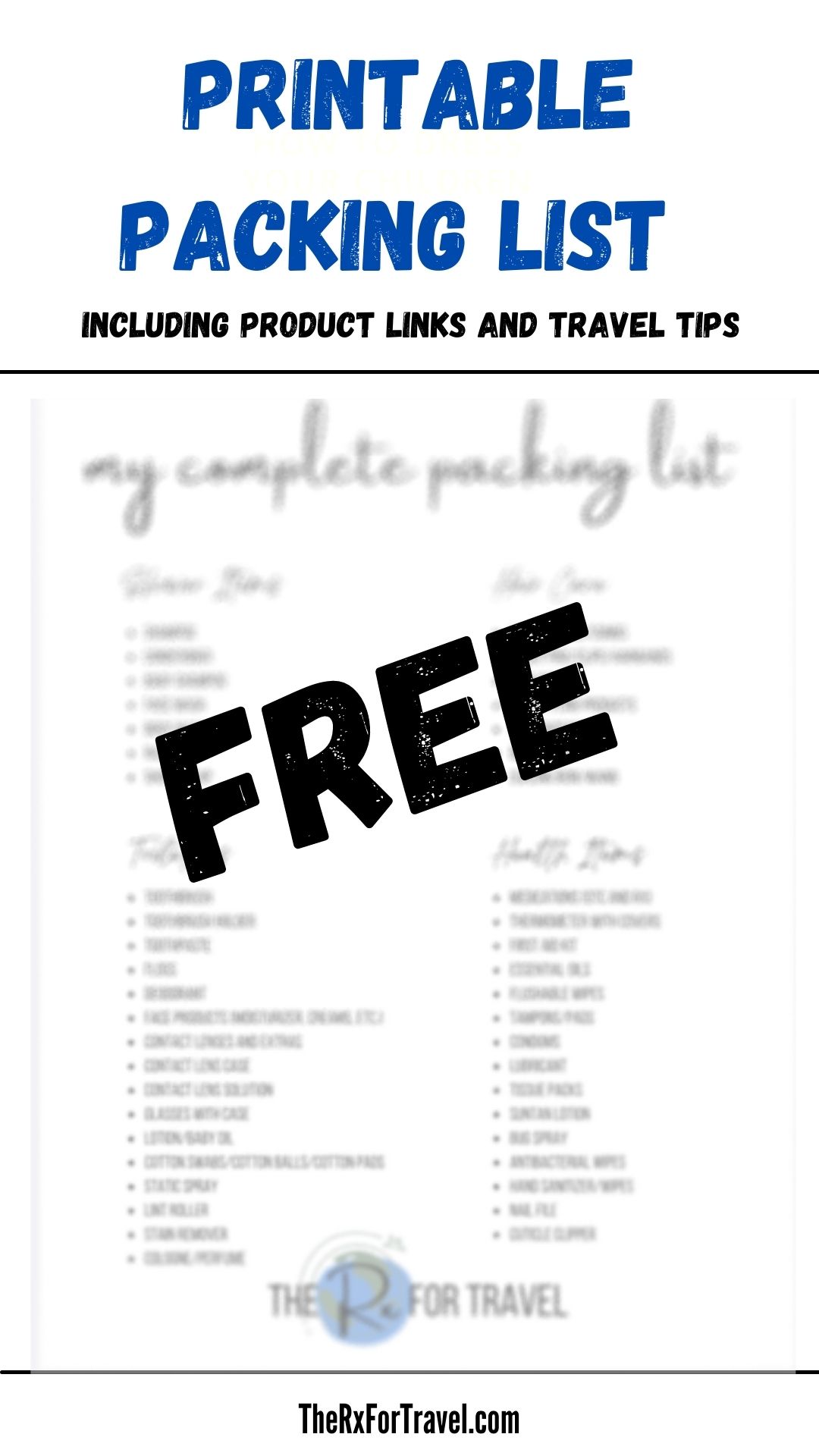 Free Printable Packing List For Vacation | The Rx For Travel