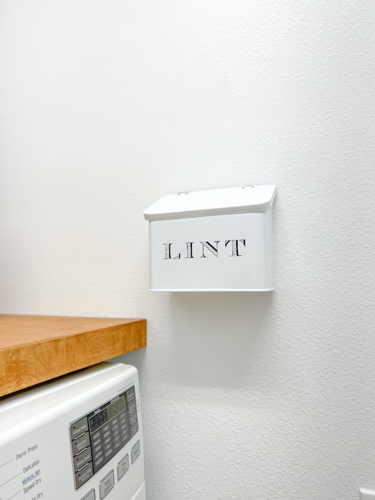 Check out this cute dyer lint box and other great modern industrial items for our laundry room makeover