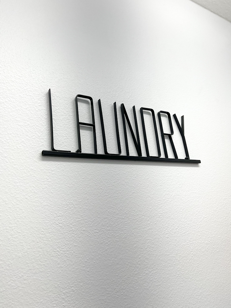 black and white laundry room and the laundry sign we used. check out other fun options