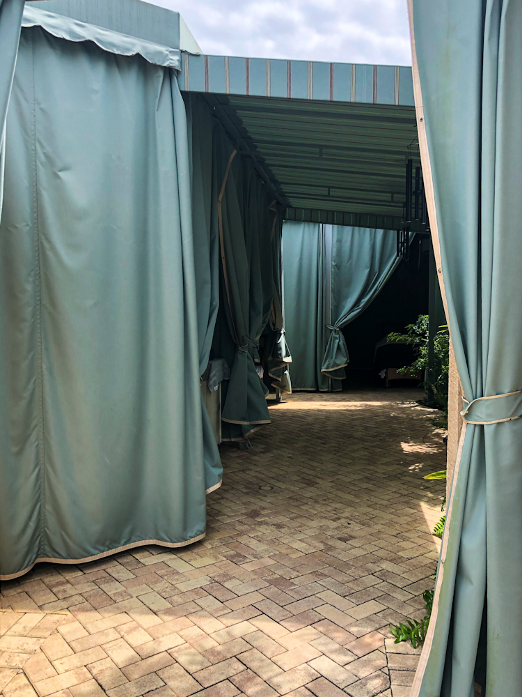 enjoy your massage at one of the outdoor rooms at la bella spa