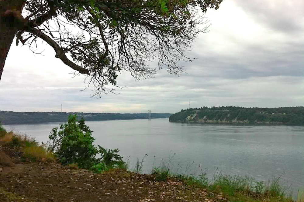While on 5 Mile Drive don't forget to stop at the many viewpoint lookouts to see gorgeous views of the bay and waterways of Puget Sound. Here at Point Defiance Park in Tacoma, Washington