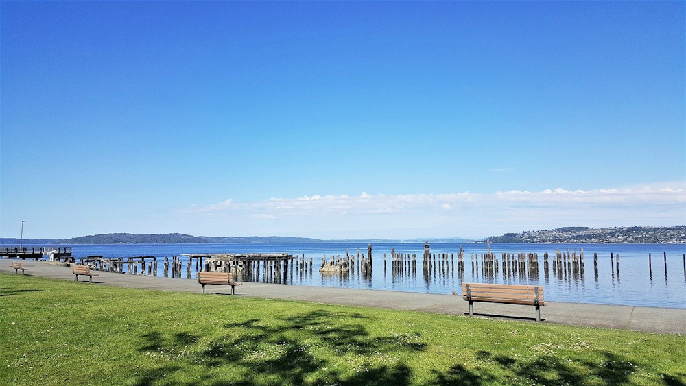Walk along the peaceful and idyllic Ruston Way Waterfront. One of the many things to do in Tacoma, Washington