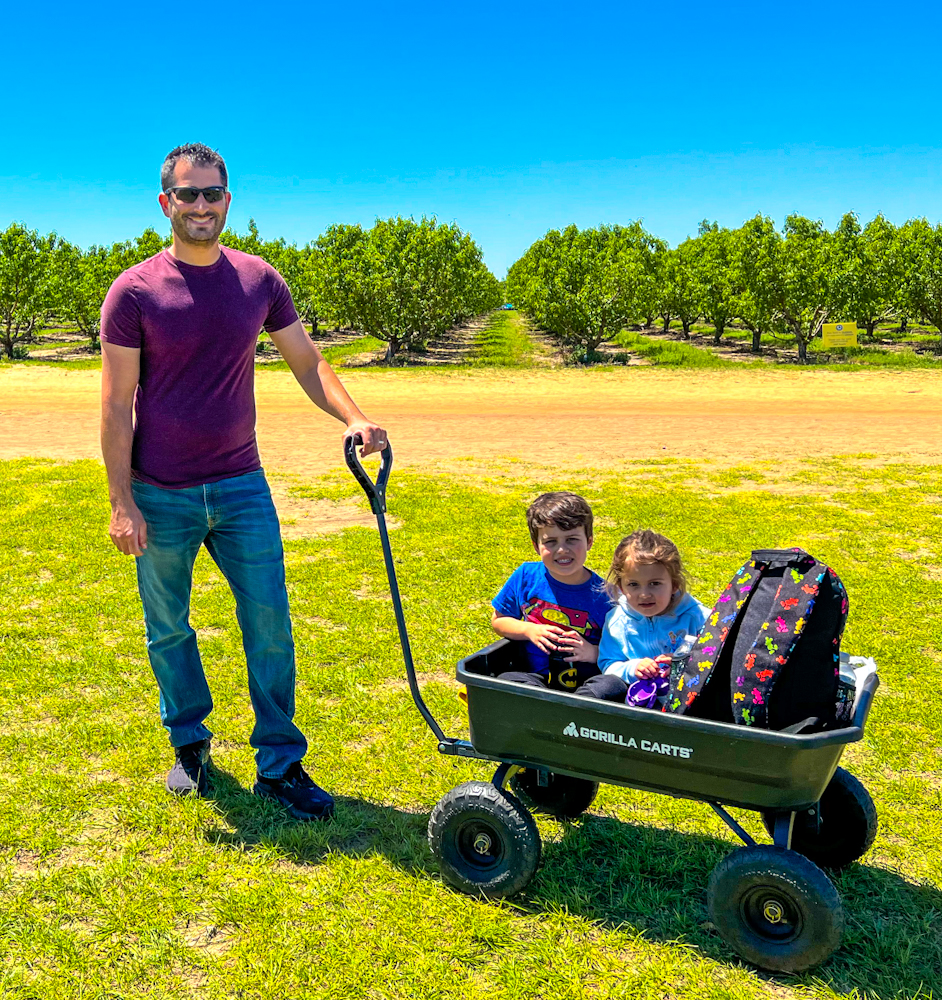 If you don't want to bring your stroller to Southern Hill Farms, then they have you covered with wagon rentals.