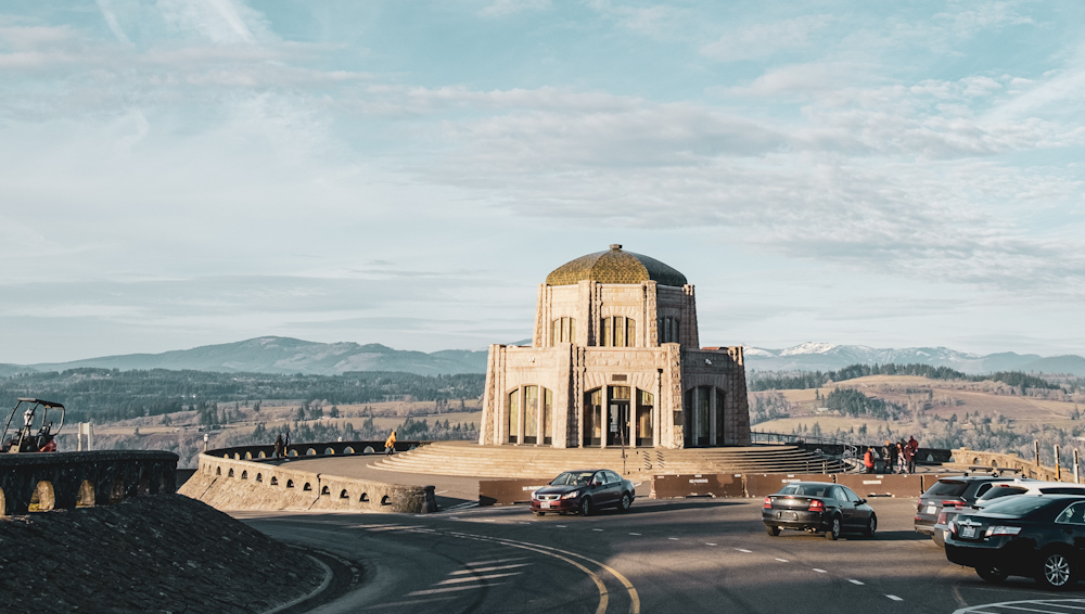 Vista House is a great place for an overlook viewing of the Colombia River Gorge.