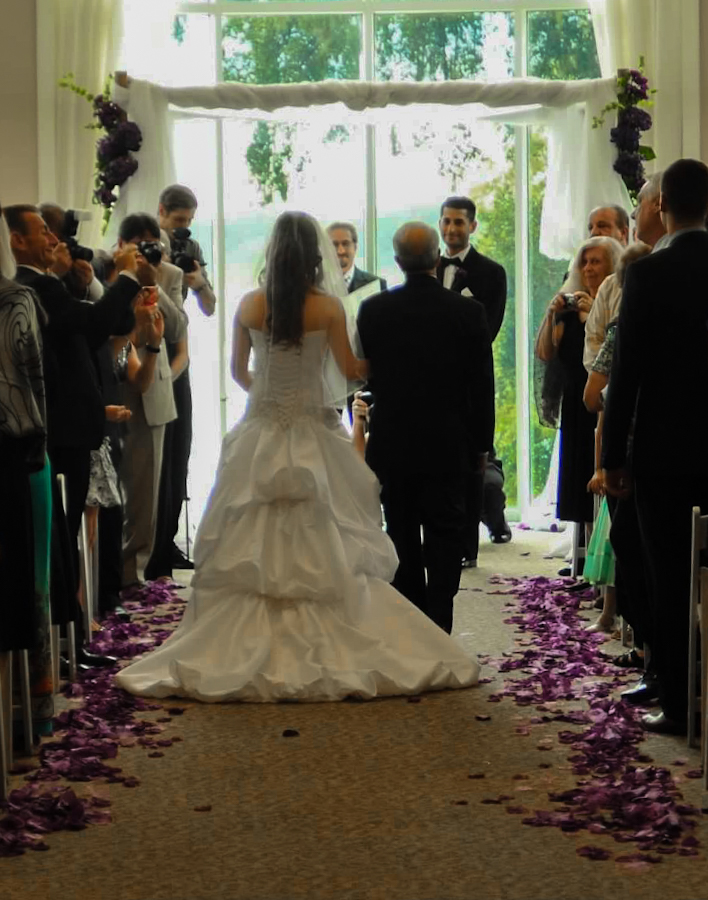 Wedding Aisle lined with flower petals 1
