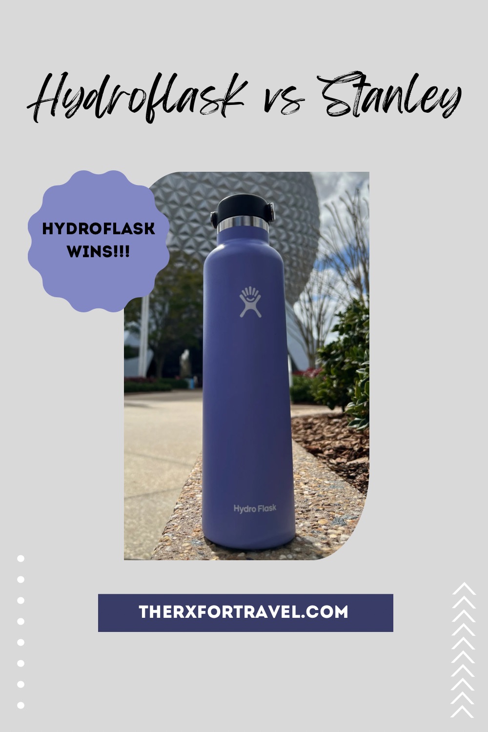 My favorite purple hydro flask water bottle pinterest pin