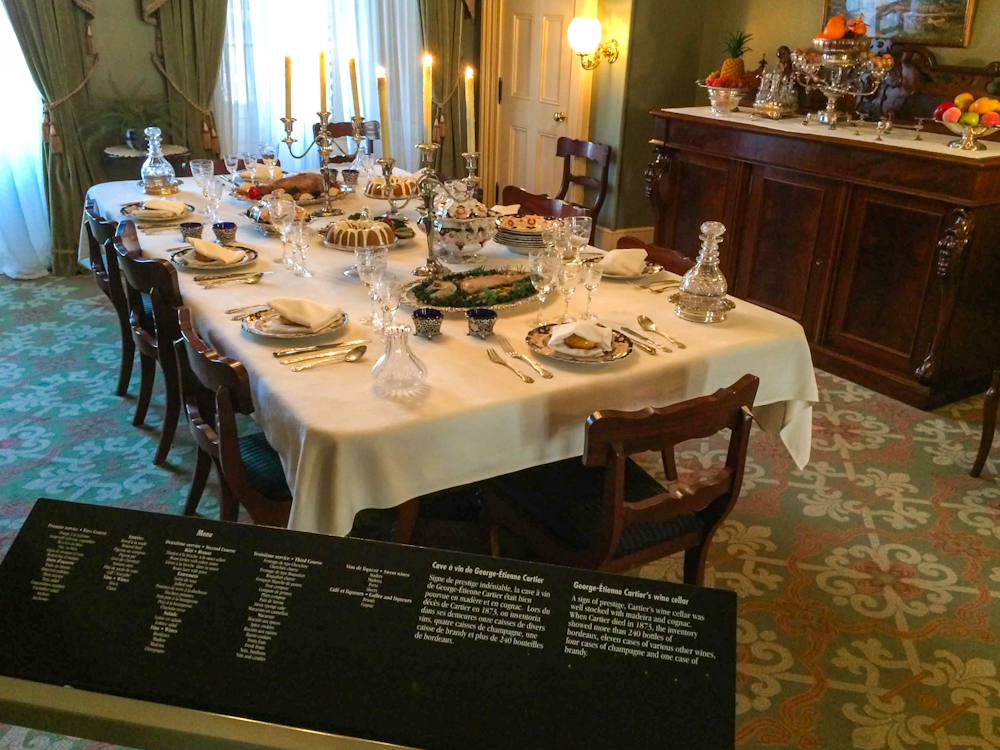 a table setting at the Sir George Etienne Cartier National Historic Site in Montreal Canada