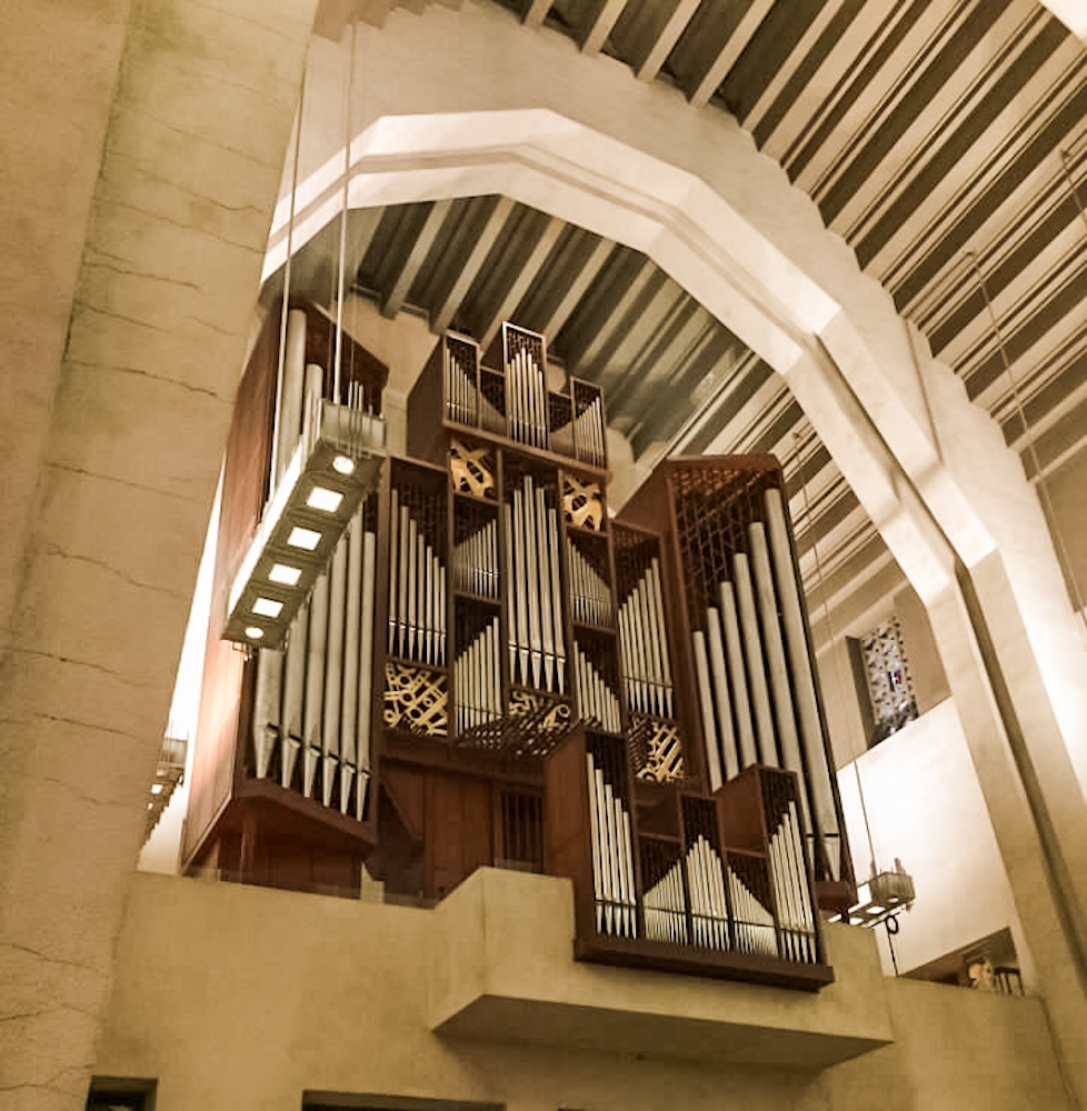 a view of the pipe organs at St Joseph's Oratory in Montreal Canada