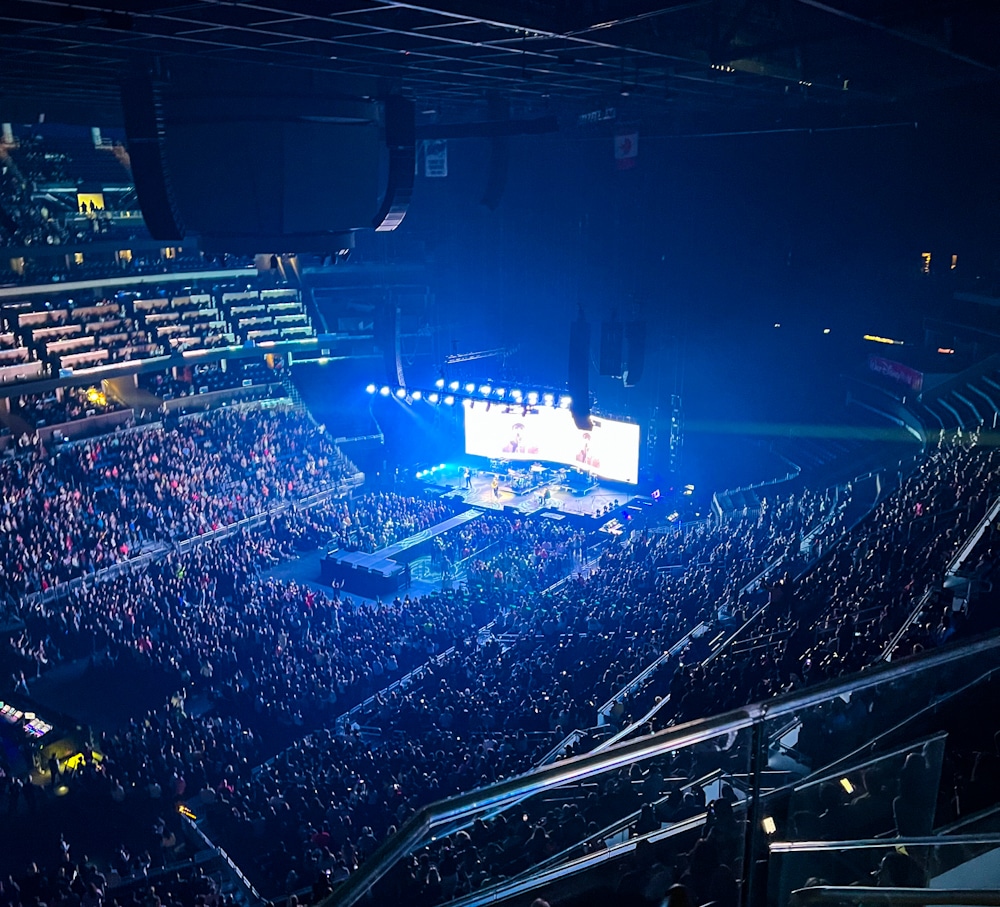 aerial view inside Kia Center during a concert