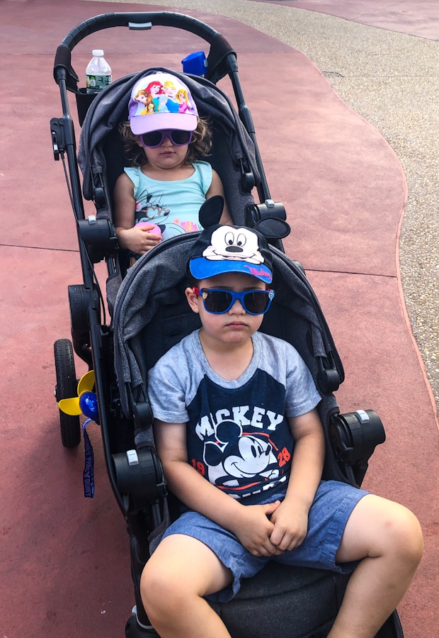 kids in the Baby Jogger City Select Lux at Disney